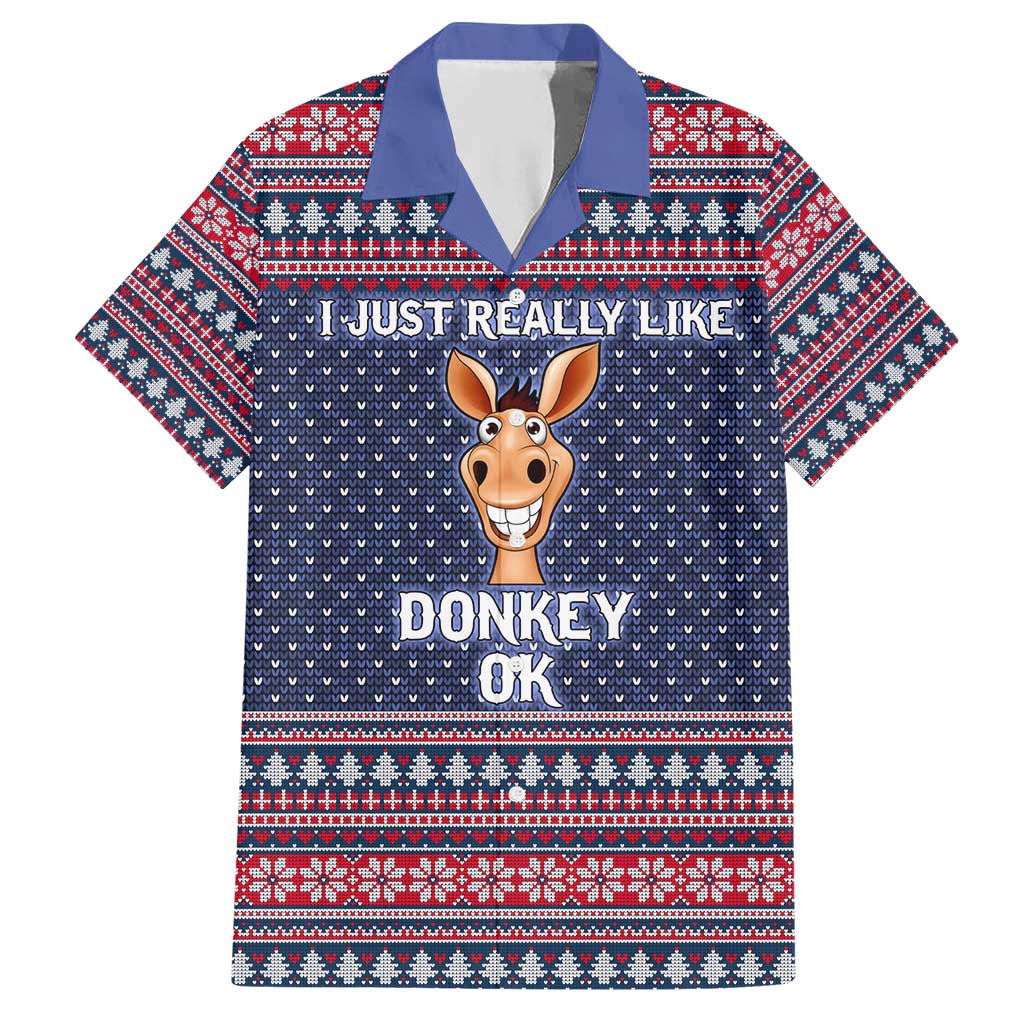 I Just Really Like Donkey Christmas Christmas Hawaiian Shirt Xmas Holiday Patterns - Wonder Print Shop