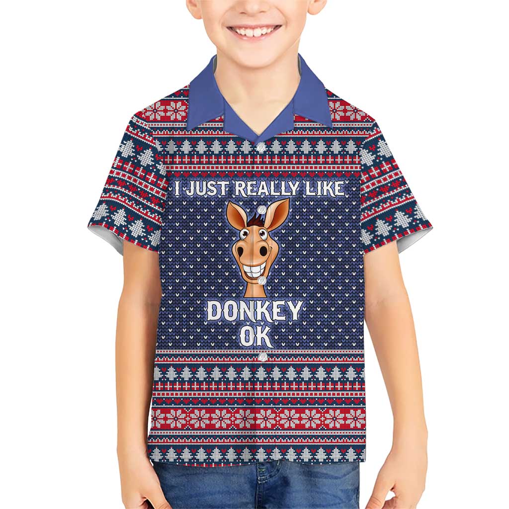 I Just Really Like Donkey Christmas Christmas Hawaiian Shirt Xmas Holiday Patterns - Wonder Print Shop