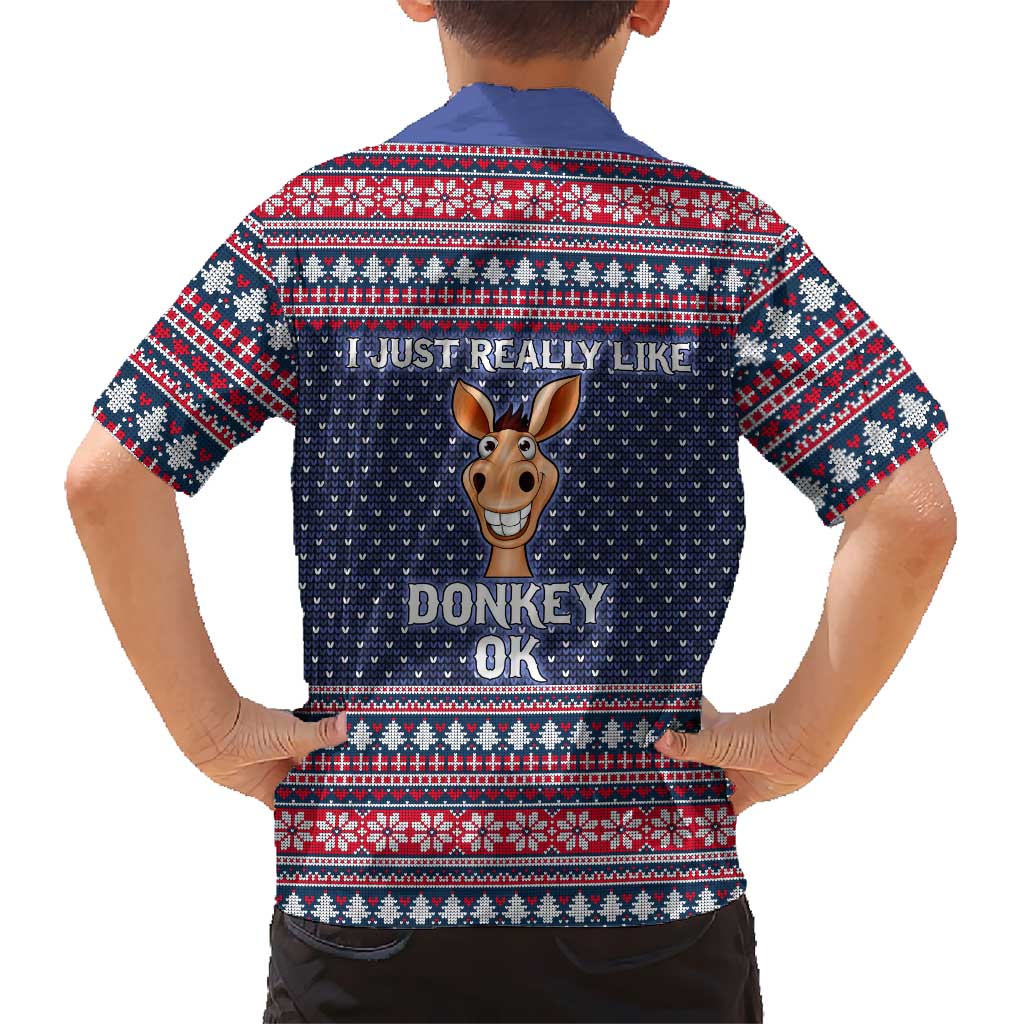 I Just Really Like Donkey Christmas Christmas Hawaiian Shirt Xmas Holiday Patterns - Wonder Print Shop