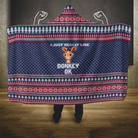 I Just Really Like Donkey Christmas Christmas Hooded Blanket Xmas Holiday Patterns - Wonder Print Shop