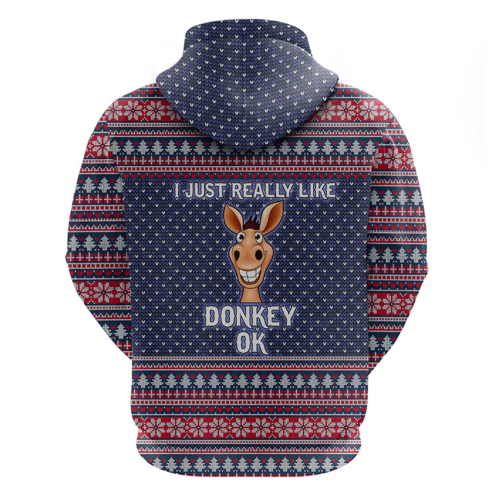 I Just Really Like Donkey Christmas Christmas Hoodie Xmas Holiday Patterns - Wonder Print Shop