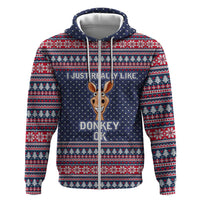 I Just Really Like Donkey Christmas Christmas Hoodie Xmas Holiday Patterns - Wonder Print Shop
