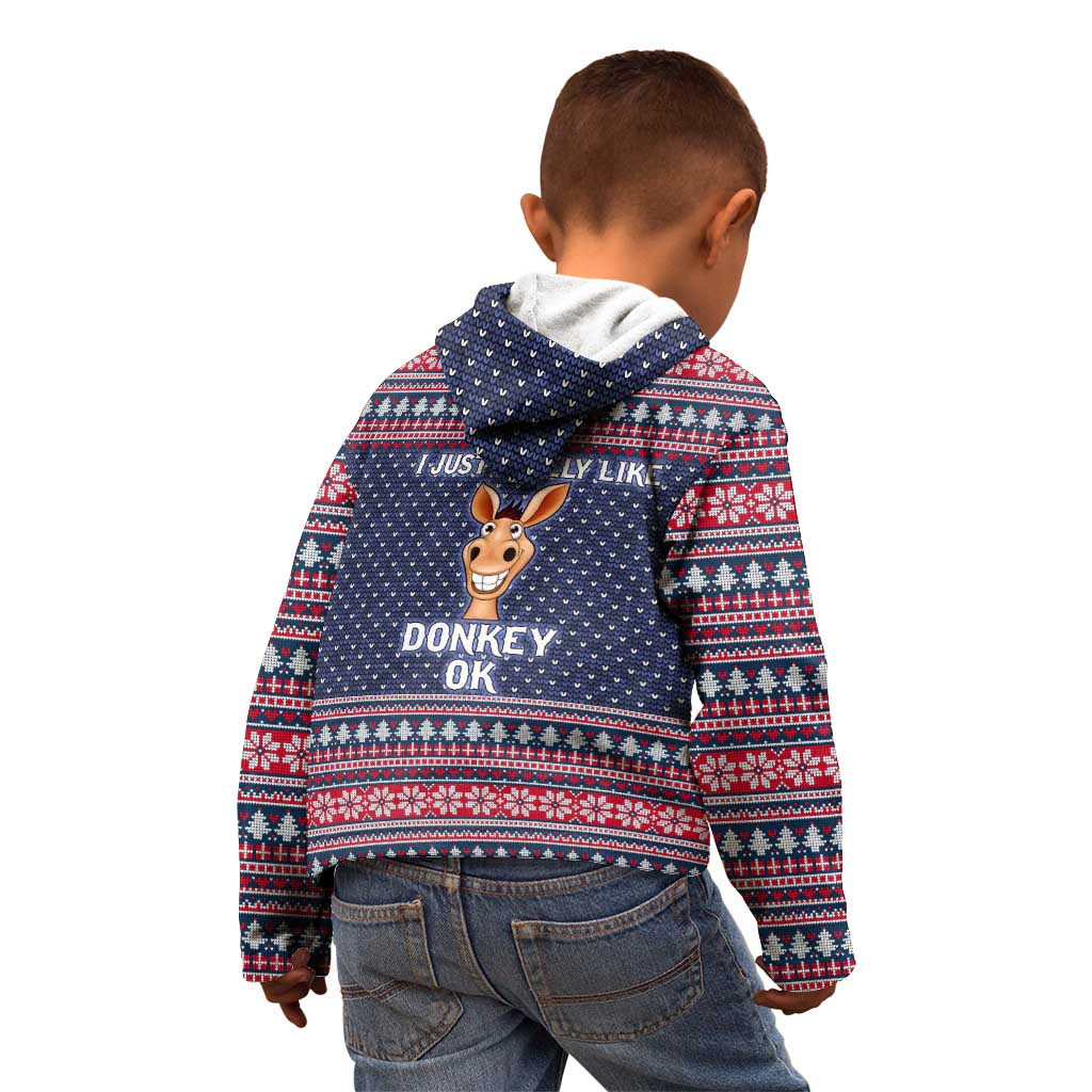 I Just Really Like Donkey Christmas Christmas Kid Hoodie Xmas Holiday Patterns - Wonder Print Shop