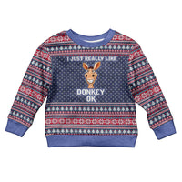 I Just Really Like Donkey Christmas Kid Ugly Christmas Sweater Xmas Holiday Patterns - Wonder Print Shop