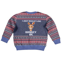 I Just Really Like Donkey Christmas Kid Ugly Christmas Sweater Xmas Holiday Patterns - Wonder Print Shop