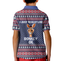 I Just Really Like Donkey Christmas Christmas Kid Polo Shirt Xmas Holiday Patterns - Wonder Print Shop