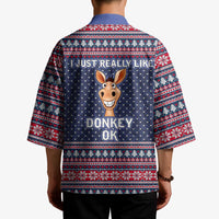 I Just Really Like Donkey Christmas Christmas Kimono Xmas Holiday Patterns - Wonder Print Shop