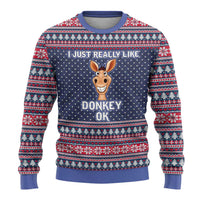 I Just Really Like Donkey Christmas Ugly Christmas Sweater Xmas Holiday Patterns - Wonder Print Shop