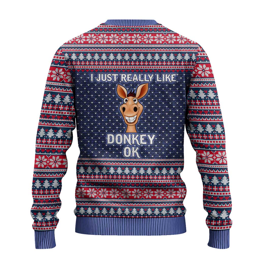 I Just Really Like Donkey Christmas Ugly Christmas Sweater Xmas Holiday Patterns - Wonder Print Shop