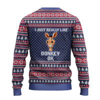 I Just Really Like Donkey Christmas Ugly Christmas Sweater Xmas Holiday Patterns - Wonder Print Shop