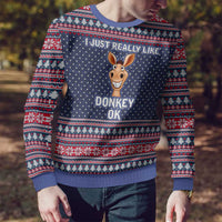 I Just Really Like Donkey Christmas Ugly Christmas Sweater Xmas Holiday Patterns - Wonder Print Shop