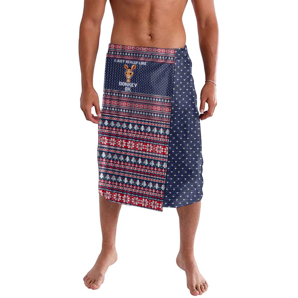 I Just Really Like Donkey Christmas Christmas Lavalava Xmas Holiday Patterns - Wonder Print Shop