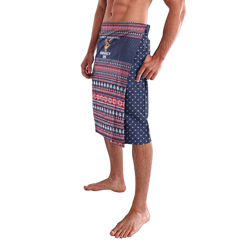 I Just Really Like Donkey Christmas Christmas Lavalava Xmas Holiday Patterns - Wonder Print Shop