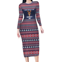 I Just Really Like Donkey Christmas Christmas Long Sleeve Bodycon Dress Xmas Holiday Patterns - Wonder Print Shop