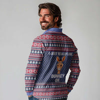 I Just Really Like Donkey Christmas Christmas Long Sleeve Polo Shirt Xmas Holiday Patterns - Wonder Print Shop