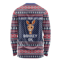 I Just Really Like Donkey Christmas Christmas Long Sleeve Shirt Xmas Holiday Patterns - Wonder Print Shop