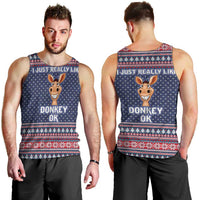 I Just Really Like Donkey Christmas Christmas Men Tank Top Xmas Holiday Patterns - Wonder Print Shop
