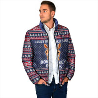I Just Really Like Donkey Christmas Christmas Padded Jacket Xmas Holiday Patterns - Wonder Print Shop