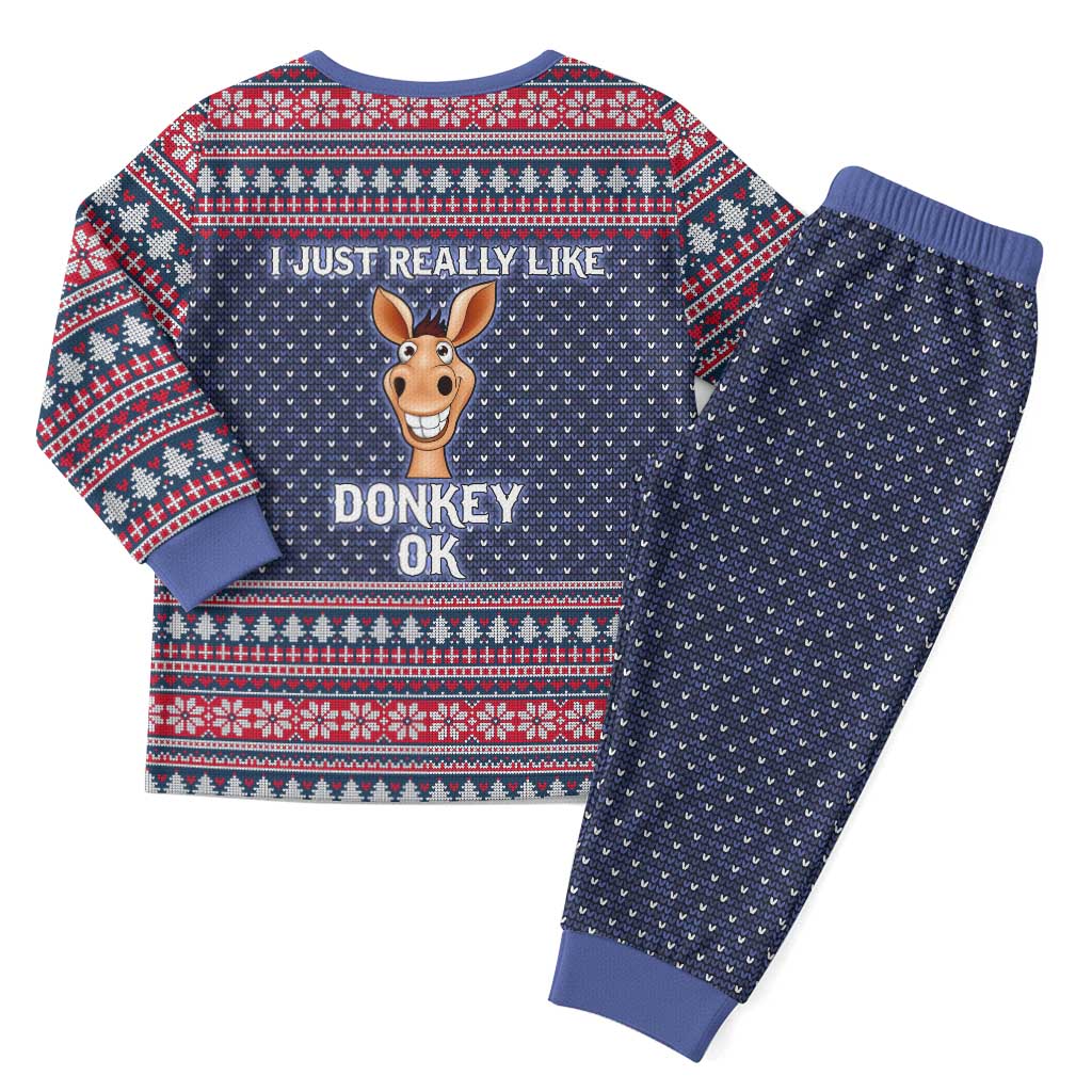 I Just Really Like Donkey Christmas Christmas Pajama Set Xmas Holiday Patterns - Wonder Print Shop