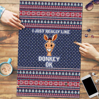 I Just Really Like Donkey Christmas Christmas Puzzle Xmas Holiday Patterns - Wonder Print Shop