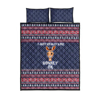 I Just Really Like Donkey Christmas Christmas Quilt Bed Set Xmas Holiday Patterns - Wonder Print Shop