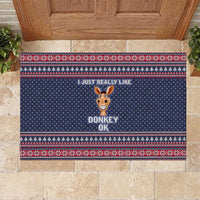I Just Really Like Donkey Christmas Christmas Rubber Doormat Xmas Holiday Patterns - Wonder Print Shop