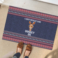 I Just Really Like Donkey Christmas Christmas Rubber Doormat Xmas Holiday Patterns - Wonder Print Shop