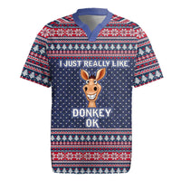 I Just Really Like Donkey Christmas Christmas Rugby Jersey Xmas Holiday Patterns - Wonder Print Shop