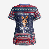 I Just Really Like Donkey Christmas Christmas Scrub Top Xmas Holiday Patterns - Wonder Print Shop