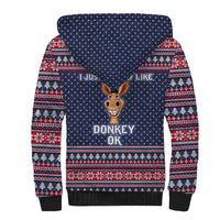 I Just Really Like Donkey Christmas Christmas Sherpa Hoodie Xmas Holiday Patterns - Wonder Print Shop