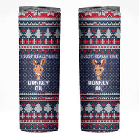 I Just Really Like Donkey Christmas Christmas Skinny Tumbler Xmas Holiday Patterns - Wonder Print Shop