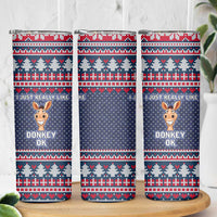 I Just Really Like Donkey Christmas Christmas Skinny Tumbler Xmas Holiday Patterns - Wonder Print Shop