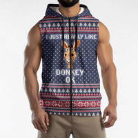 I Just Really Like Donkey Christmas Christmas Sleeveless Zip Hoodie Xmas Holiday Patterns - Wonder Print Shop