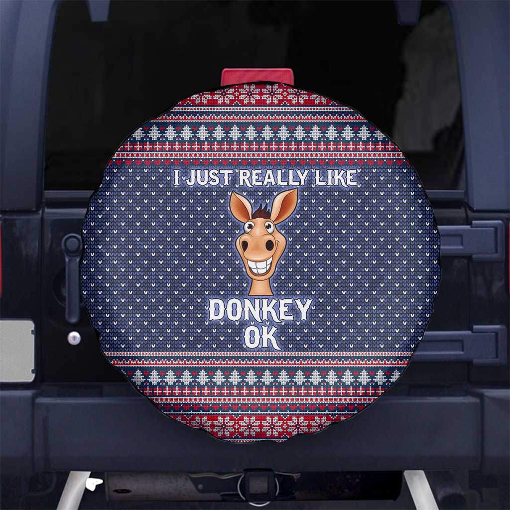 I Just Really Like Donkey Christmas Christmas Spare Tire Cover Xmas Holiday Patterns - Wonder Print Shop