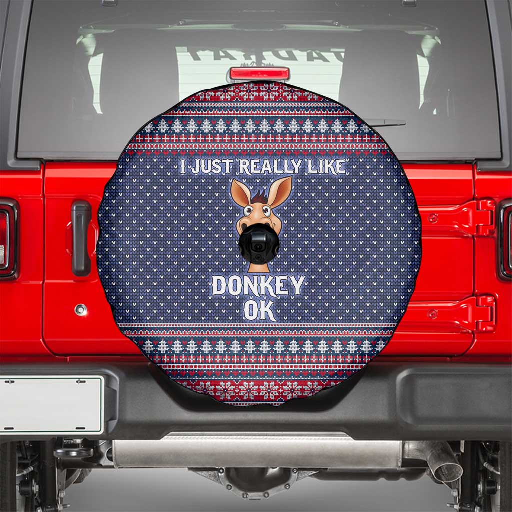 I Just Really Like Donkey Christmas Christmas Spare Tire Cover Xmas Holiday Patterns - Wonder Print Shop