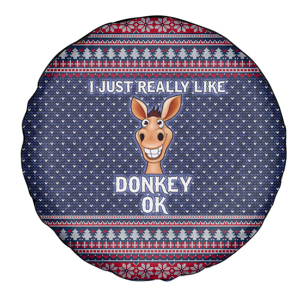 I Just Really Like Donkey Christmas Christmas Spare Tire Cover Xmas Holiday Patterns - Wonder Print Shop