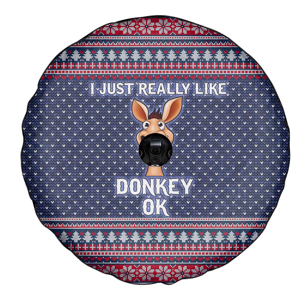 I Just Really Like Donkey Christmas Christmas Spare Tire Cover Xmas Holiday Patterns - Wonder Print Shop