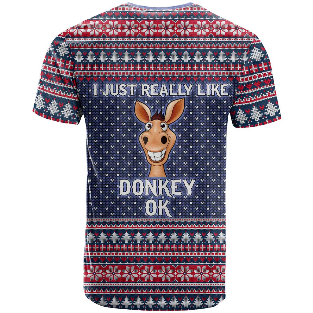 I Just Really Like Donkey Christmas Christmas T Shirt Xmas Holiday Patterns - Wonder Print Shop