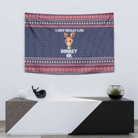 I Just Really Like Donkey Christmas Christmas Tapestry Xmas Holiday Patterns - Wonder Print Shop
