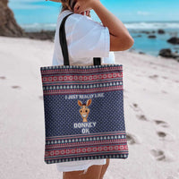 I Just Really Like Donkey Christmas Christmas Tote Bag Xmas Holiday Patterns - Wonder Print Shop