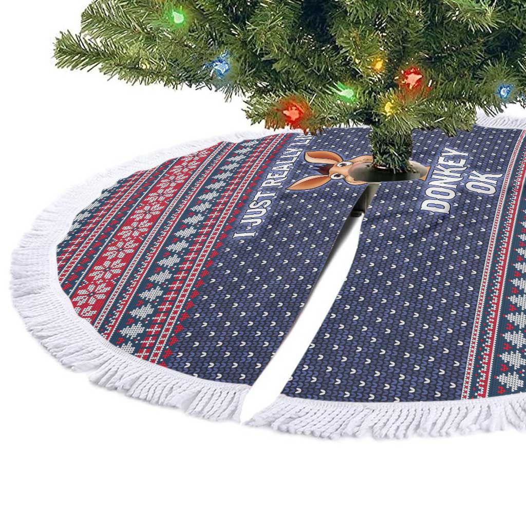 I Just Really Like Donkey Christmas Tree Skirt Xmas Holiday Patterns - Wonder Print Shop