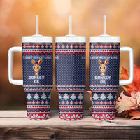 I Just Really Like Donkey Christmas Christmas Tumbler With Handle Xmas Holiday Patterns - Wonder Print Shop
