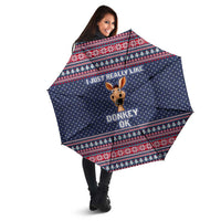 I Just Really Like Donkey Christmas Christmas Umbrella Xmas Holiday Patterns - Wonder Print Shop