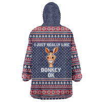I Just Really Like Donkey Christmas Christmas Wearable Blanket Hoodie Xmas Holiday Patterns - Wonder Print Shop