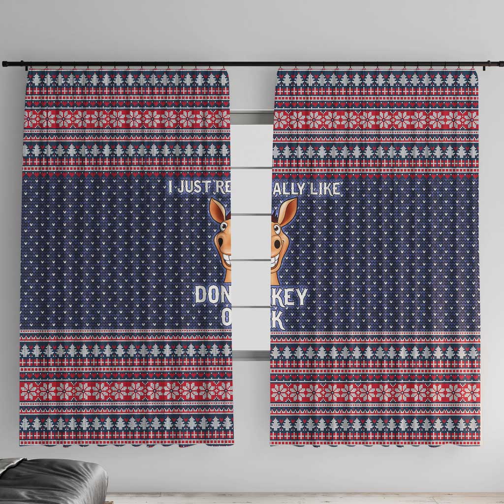 I Just Really Like Donkey Christmas Christmas Window Curtain Xmas Holiday Patterns - Wonder Print Shop
