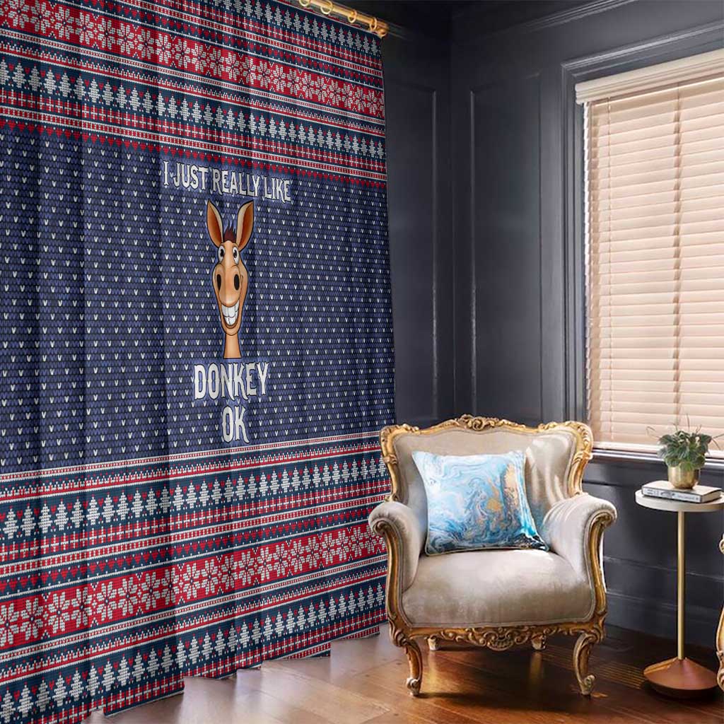 I Just Really Like Donkey Christmas Christmas Window Curtain Xmas Holiday Patterns - Wonder Print Shop