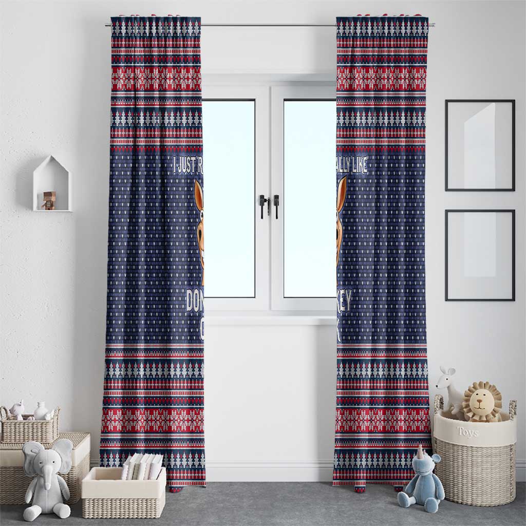 I Just Really Like Donkey Christmas Christmas Window Curtain Xmas Holiday Patterns - Wonder Print Shop