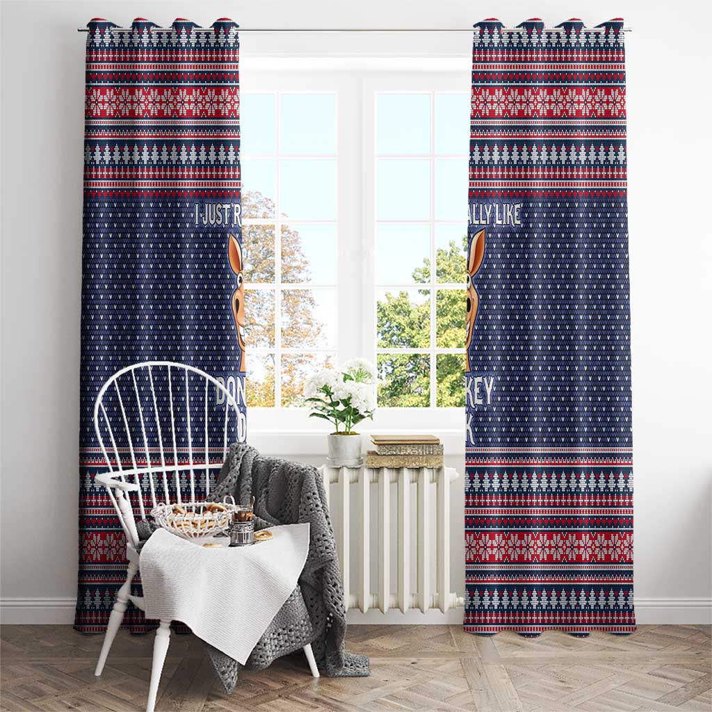 I Just Really Like Donkey Christmas Christmas Window Curtain Xmas Holiday Patterns - Wonder Print Shop