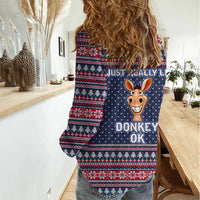 I Just Really Like Donkey Christmas Christmas Women Casual Shirt Xmas Holiday Patterns - Wonder Print Shop