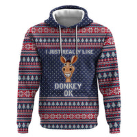 I Just Really Like Donkey Christmas Christmas Zip Hoodie Xmas Holiday Patterns - Wonder Print Shop